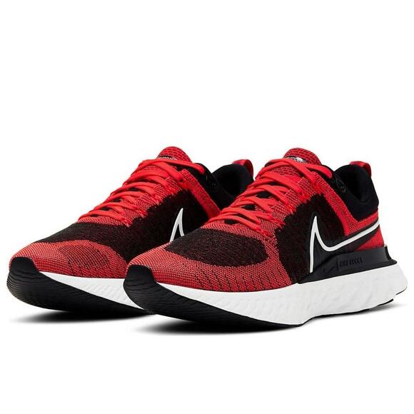 Size 7.5 Nike React Infinity Run Flyknit 2 Bright Crimson Men’s Running Shoes B8 - Picture 1 of 5